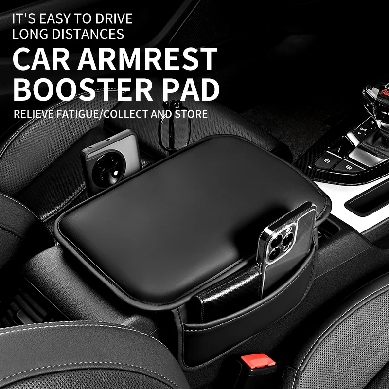 Universal Car Armrest Booster Pad Center Console Cushion Soft Memory Foam Mat Relieve Elbow Fatigue For Most Vehicles