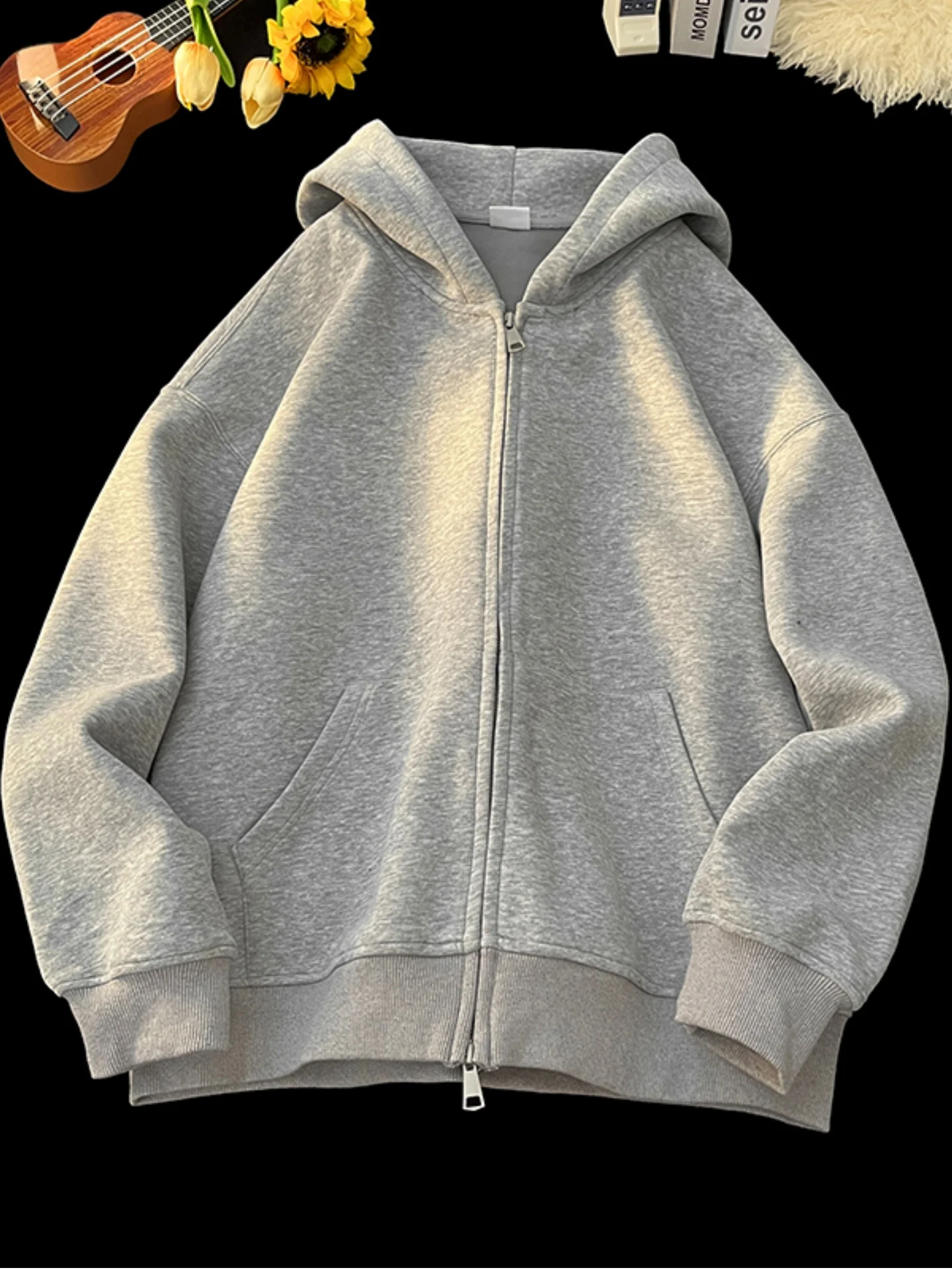 

Heavyweight 400g Men's Hoodie American Sle Cleanfit Rigorous Open Cardigan Jaet Loose Sportswear Trendy Autumn Winter