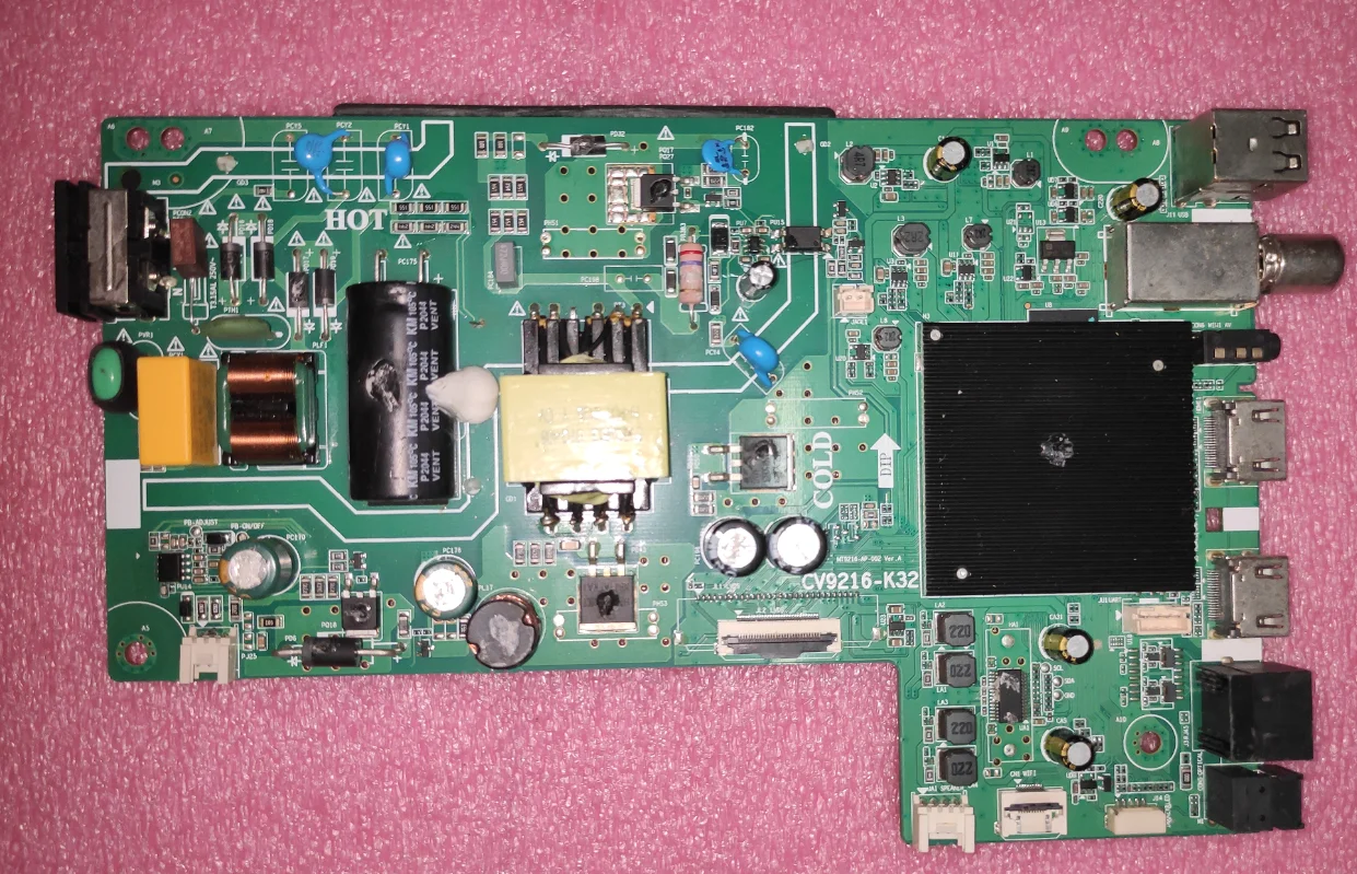 

CV9216-K32 MT9216-AP-002 Three in one TV motherboard tested well 44v 560ma working good