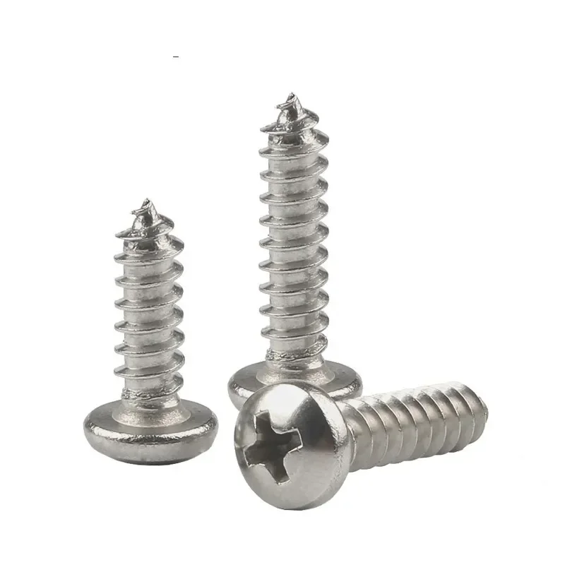 100pc Wood Screw Self-tapping M2.2 M2.9 M3 Micro Small  Cross Pan Head Self-tap Phillips Bolt 1/4 1/2 5/8 3/4 Inch GB845