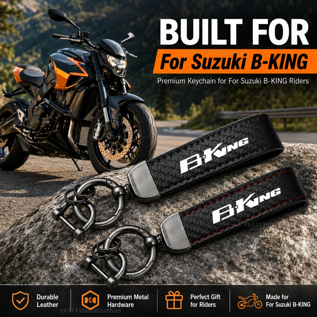 

High-Grade Leather Motorcycle Keychain Holder Keyring Accessories For Suzuki B-KING 1300 Bking 1340 Bking1300