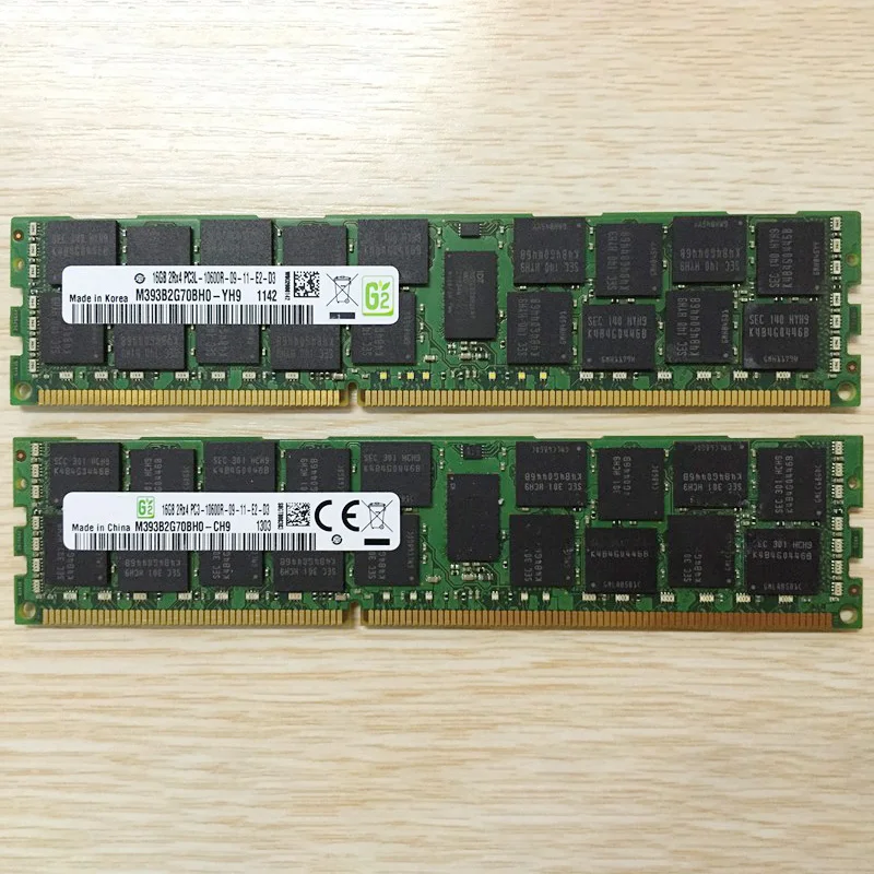 1 PCS M393B2G70BH0-CH9 16G 2RX4 PC3-10600R 1333 DDR3 REG For Samsung Server RAM