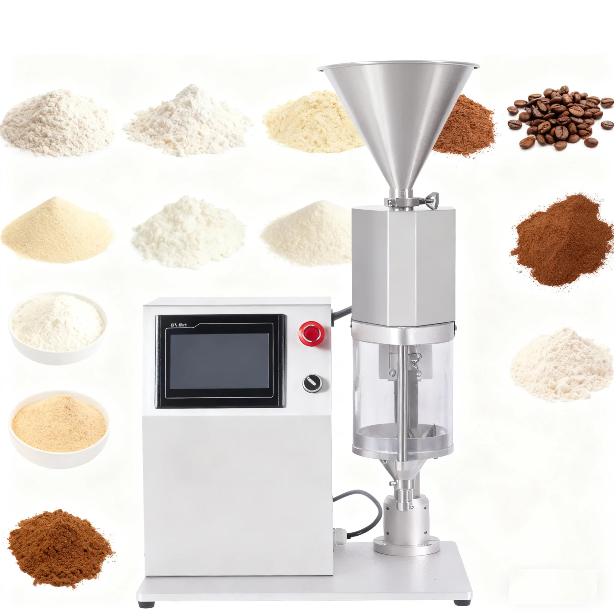 

High Precision Transparent Hopper 10mg 0.1g to 10g Powder Dispenser Semi-automatic Desktop Screw mg Powder Filling Machine