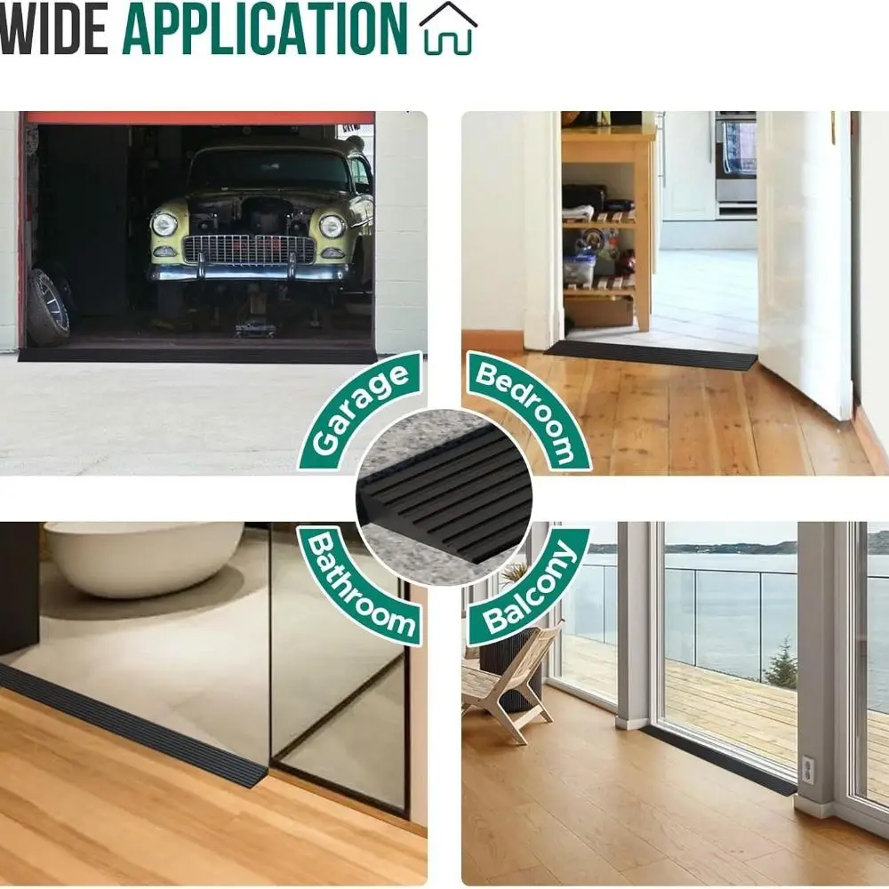Durable 1M Doorway Threshold Ramp Self-adhesive PVC Rubber Ramp Wear-resistant Striped Stair Anti Slip Tape