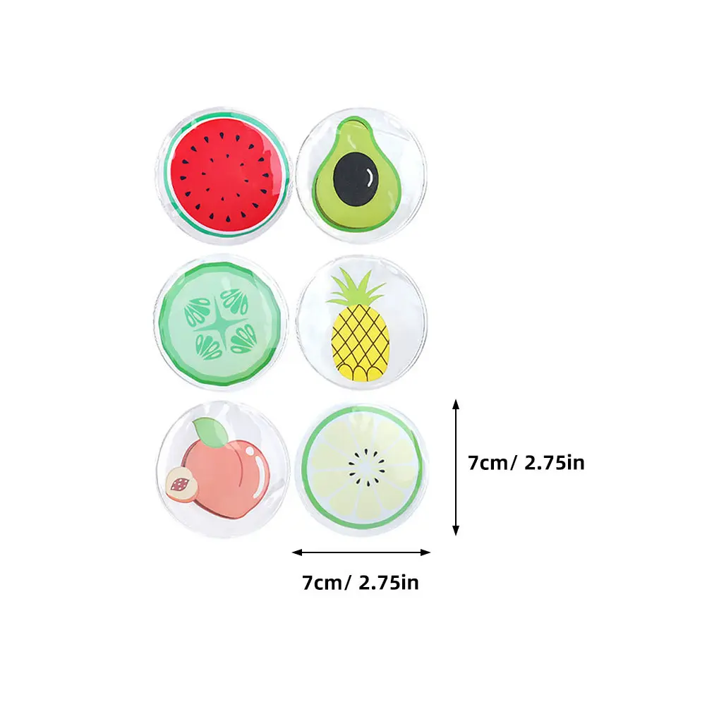Watermelon-Shaped Cooling Eye Pads, 6pcs Dual Hot & Cold Therapy Gel Masks for Refreshing Summer Relief