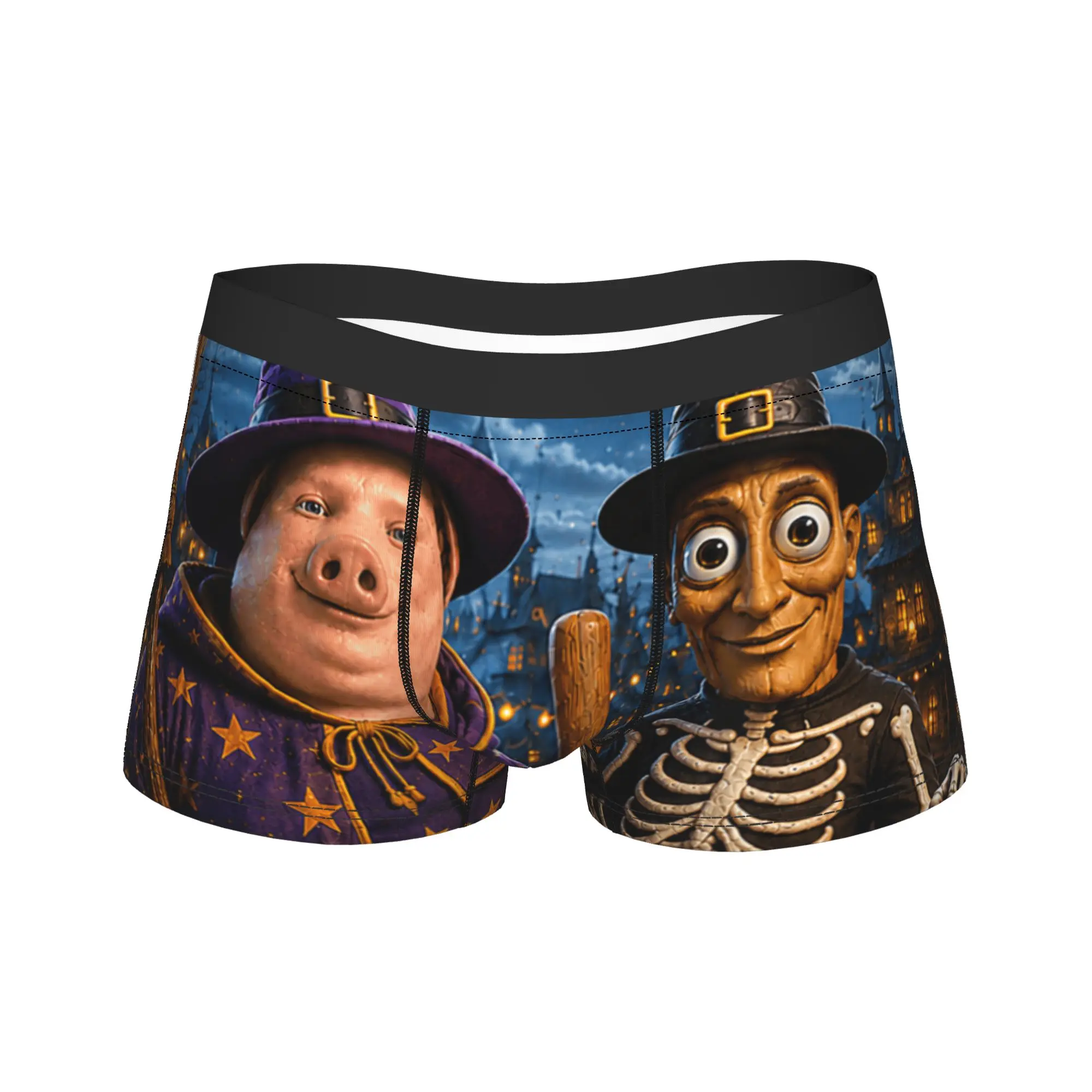 Spooky Calling Tung Tung Sahur John Pork Meme Brainrot Underwear Male Boxer Brief Comfortable Boxershorts Trenky Underpants