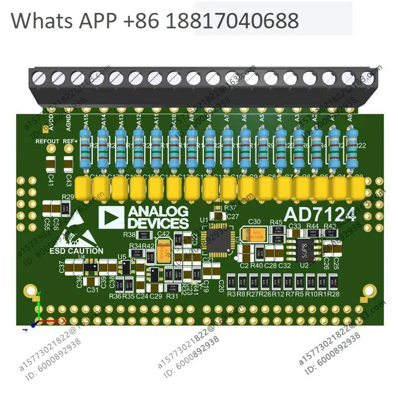 AD7124-4 Module AD7124-8 24-Bit ADC Signal Acquisition, Thermocouple PT100 RTD Strain Gauge