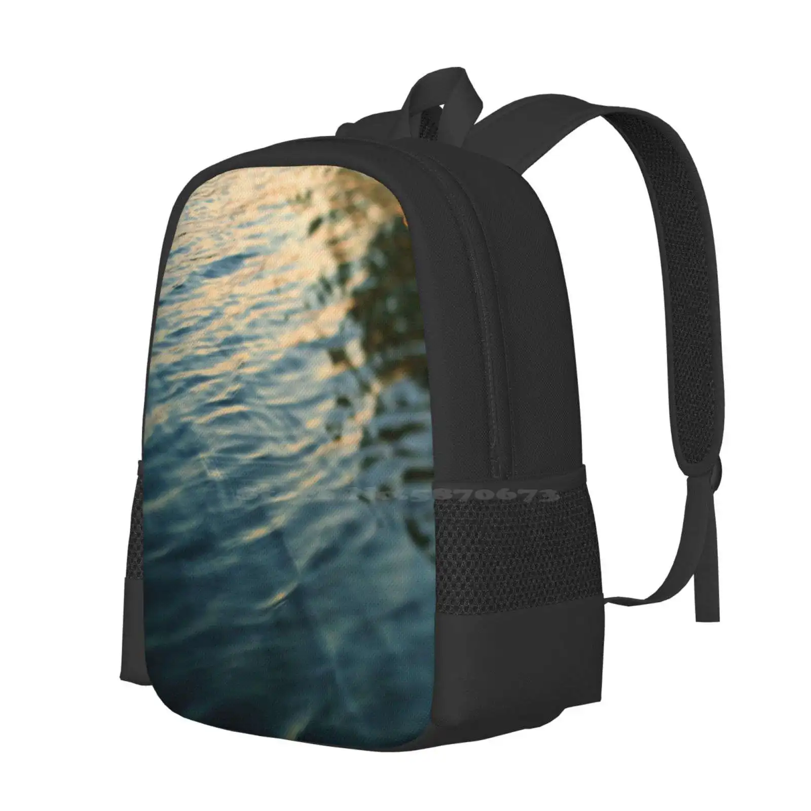 Tiger'S Eye Hot Sale Schoolbag Backpack Fashion Bags Tigers Eye Water Lake Sparkle Glow Alicia Bock Fine Art Abstract Blur