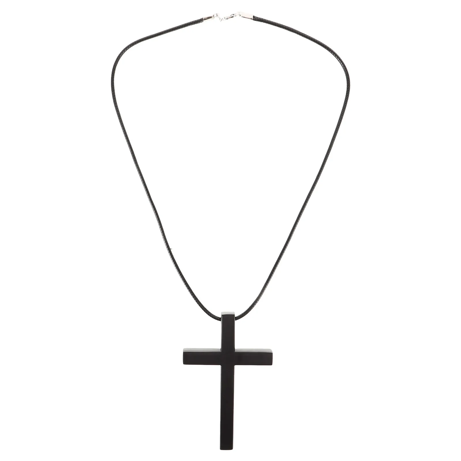 

Rearview Mirror Ornament Cross Pendant Car Interior Decorations Metal Hanging Black Accessories Non-Fading Design Lightweight