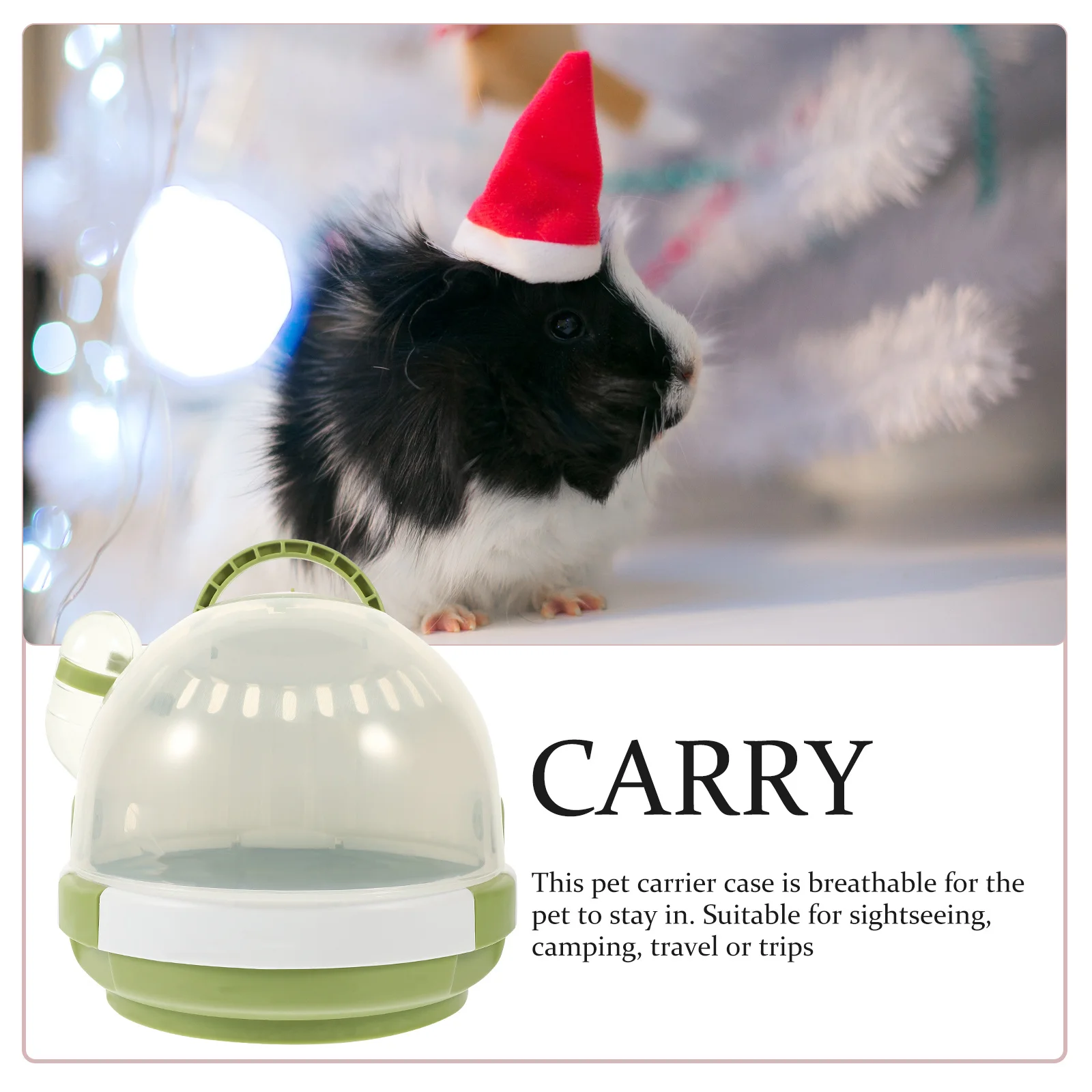 

Durable Portable Hamster Cage Transparent Design Handle Suitable for Small Pets Travel Camping Sightseeing Ventilation Holes