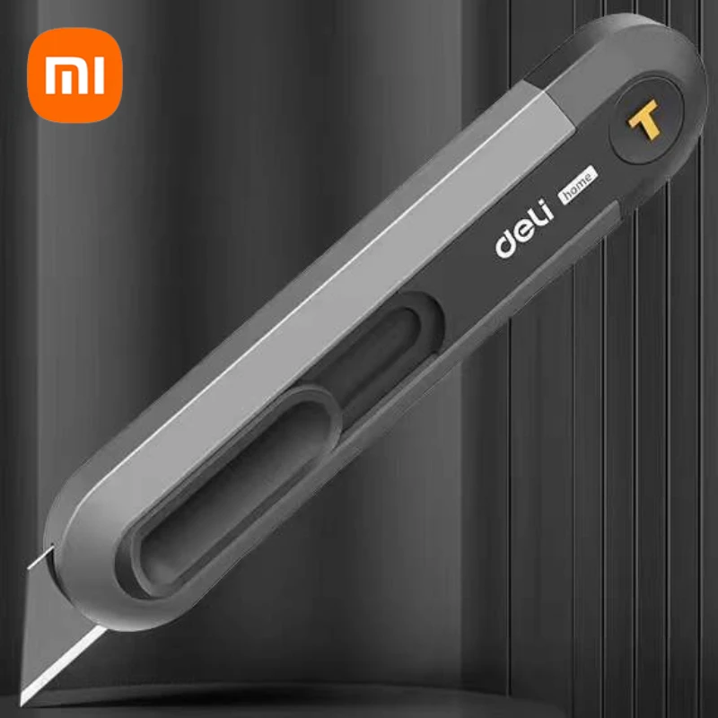 Xiaomi Deli 1 Pcs 9mm Safety Knife SK2 Material T Shape Blade ABS Non-slip Handle Rebound Freely Lightweight Portable Key Knife