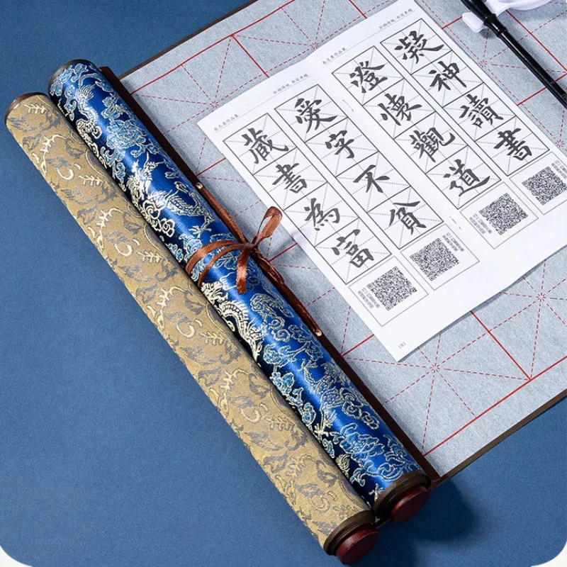 Water Writing Cloth Set with Grid Pattern Thick Imitation Xuan Paper for Calligraphy Beginners Students Practice Art Supply