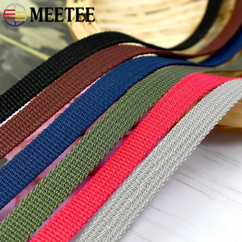 1Roll=45M Meetee 10mm Polypropylene PP Webbing Nylon Tape Bag Strap Belt Sewing Lace Trimming Weave Ribbon Clothing Accessories