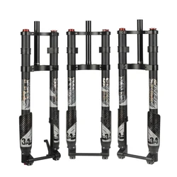 ZTZ 20/26 inch 5.0 Fat Tire Electric Mountain Bike Fork,Double Crown Inverted Air Suspension Fork for Snow Beach E-Bike MTB