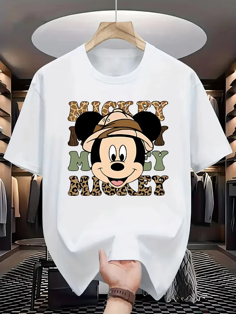 

Зимняя летняя осенняя мужская футболка с Микки Маусом по индивидуальному заказу, мягкая хлопковая футболка с короткими рукавами, свободная посадка, повседневная уличная мода