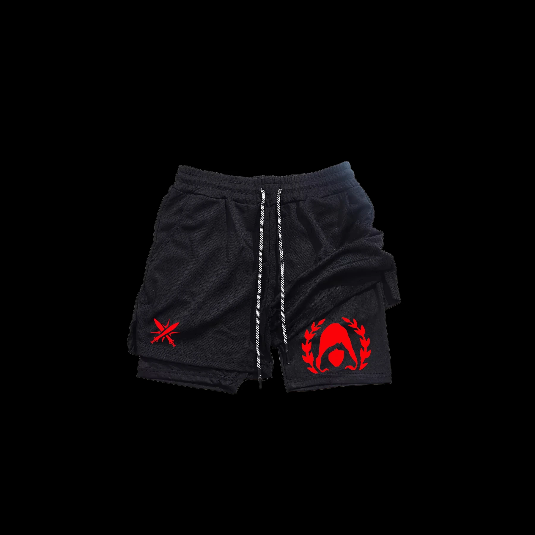 Assassin - Men's 2-in-1 sports shorts, quick drying running shorts, gym and fitness training, double-layer RL0419