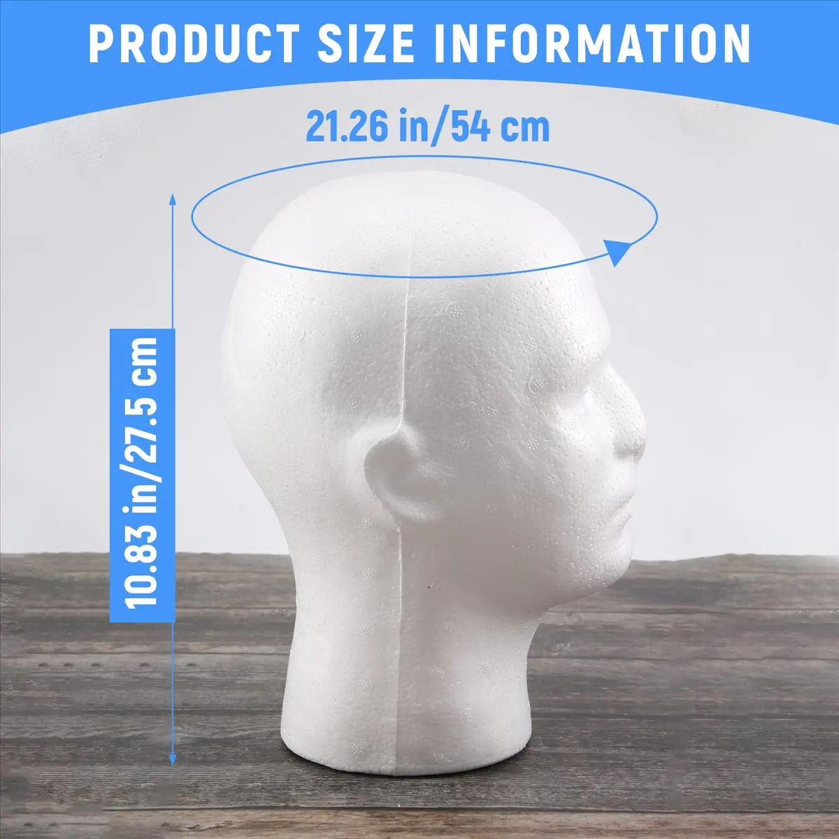 2026 Trend-Male Wig Display cosmetology Mannequin Head Stand Model Foam White