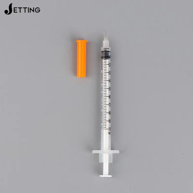 10pcs 1ml Disposable Plastic Veterinary Syringe With Needles For Pet Farm Animal Cat Dog Pig Cattle Sheep Horses