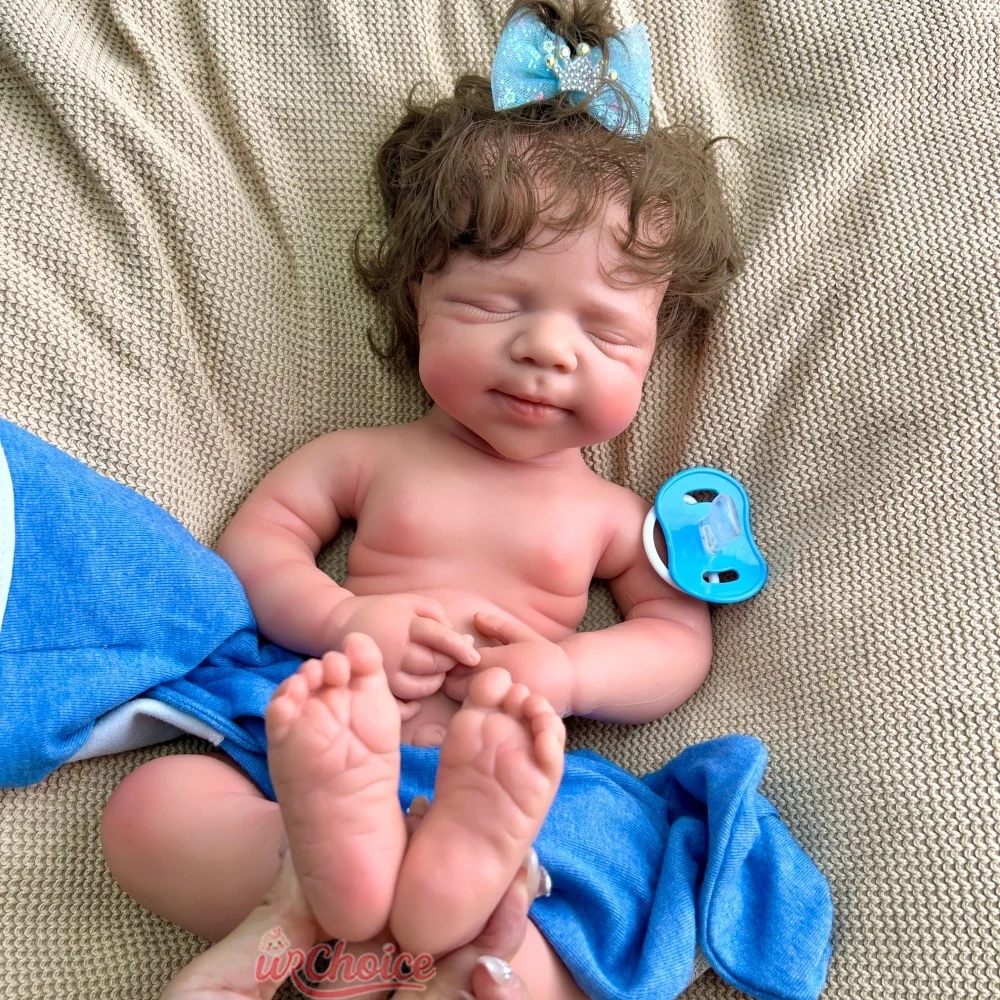 48cm Ręcznie Malowany Silikonowy Reborn Chłopiec z Wszytymi Włoskami, Obciążona Lalka Reborn dla Fotografów i Artystów