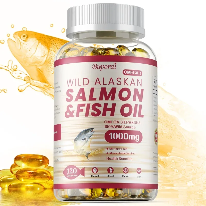 

Salmon Fish Oil - Improve Mood, Relieve Stress, Strengthen The Brain, Promote Heart, Joint and Immune Health