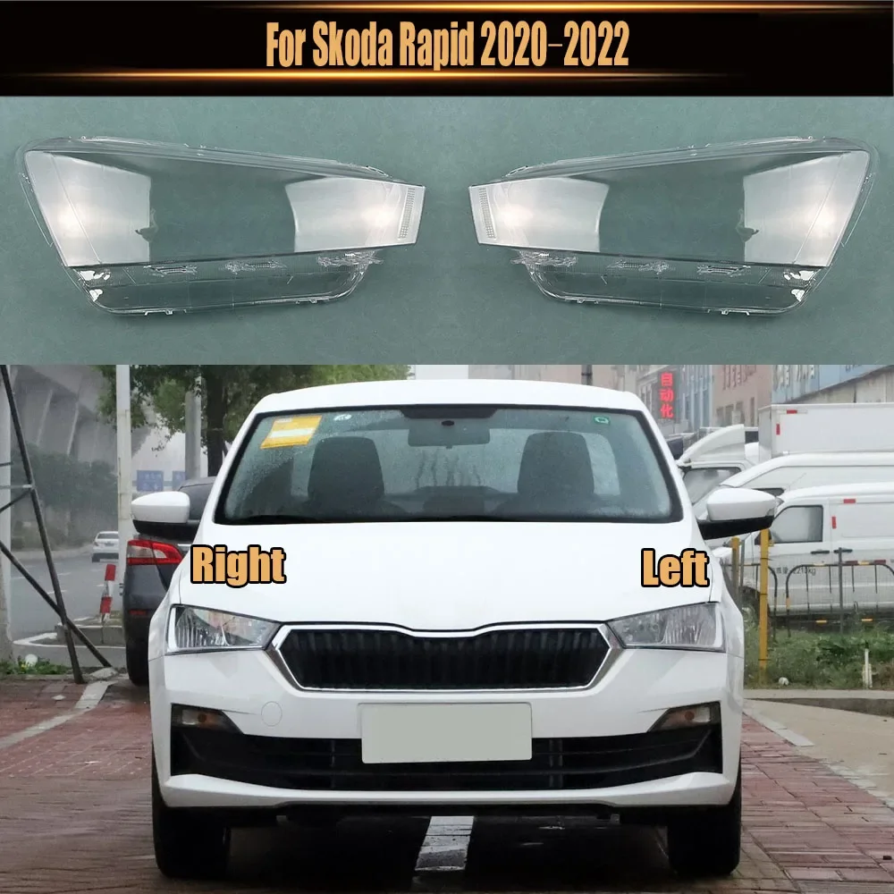 

For Skoda Rapid 2020 2021 2022 Headlamp Lamp Shell Transparent Mask Headlight Cover Lens Plexiglass Replace Original Lampshade