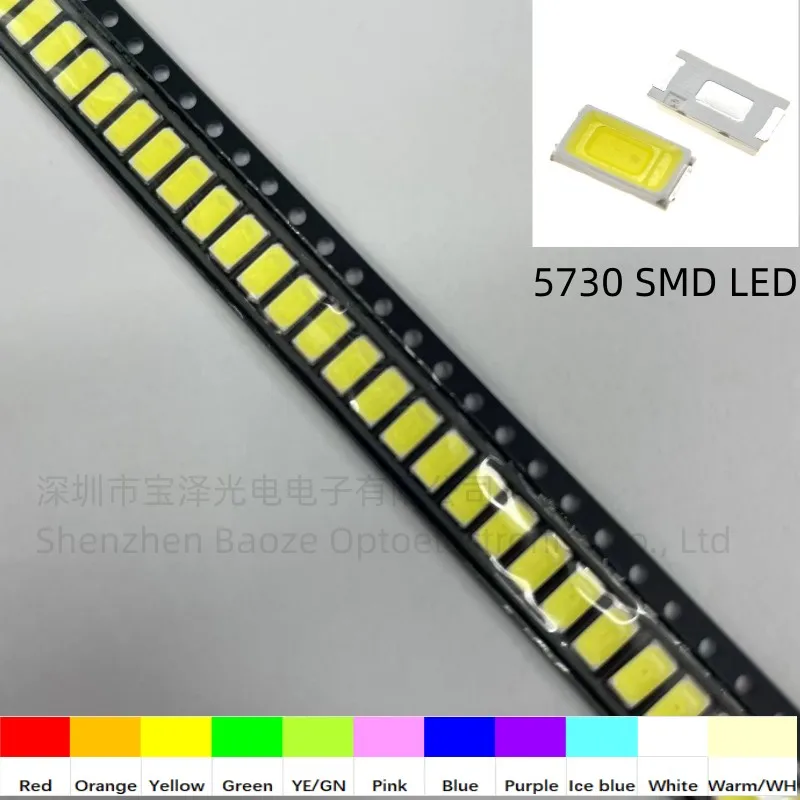 5730 0.2W SMD LED Red Yellow Green White Blue Pink 5630 Light Emitting Diode 100pcs/Lot