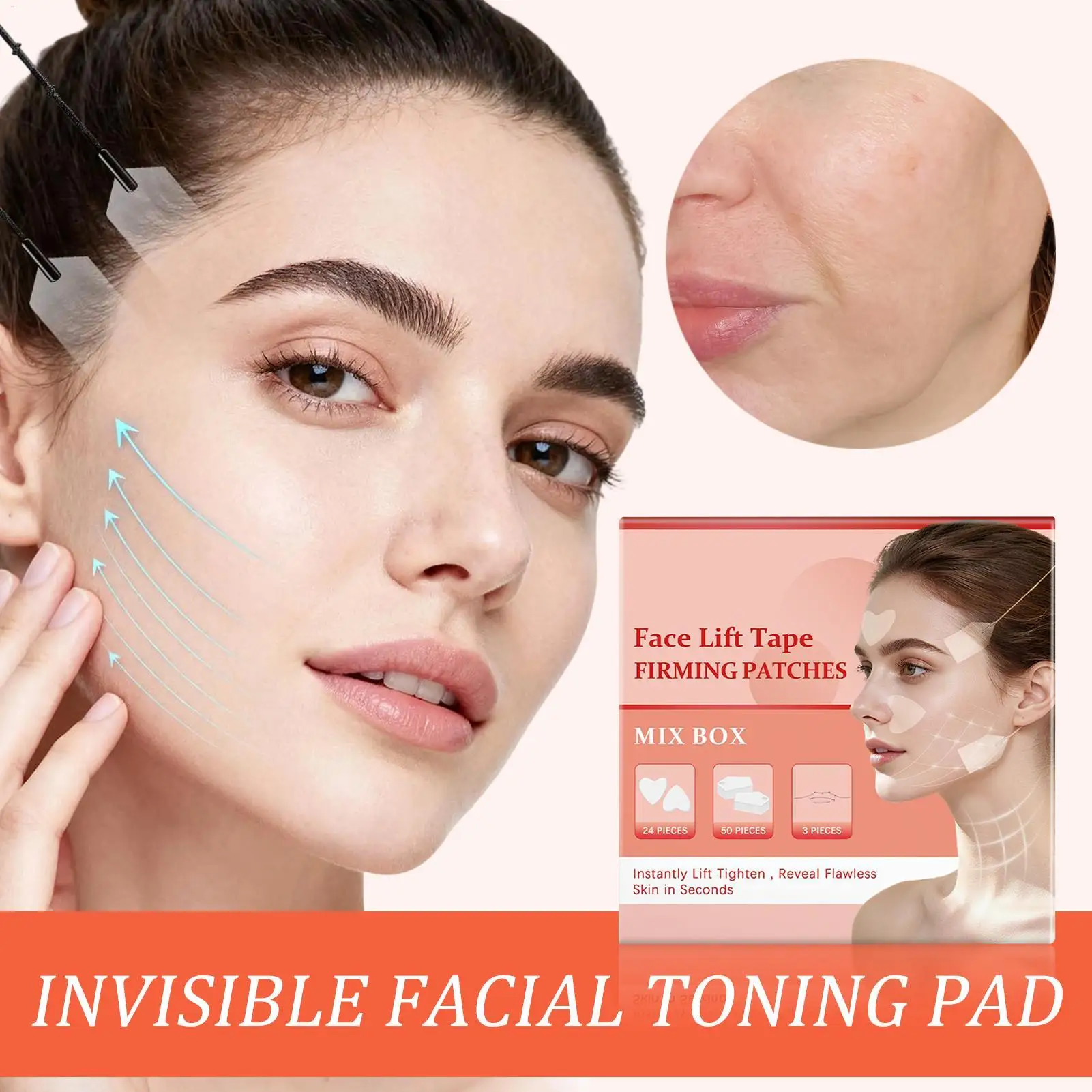 피부 리프팅 테이프 리프팅 페이스 스티커 투명 얇은 페이스 패치 리프팅 도구 즉각적인 탄력 페이셜 케어 탄력 패치