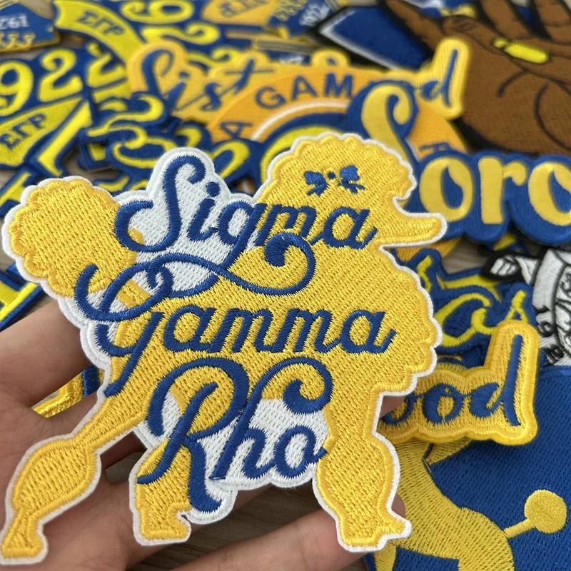 SGRho Series Iron on Sisterhood Poodle 1922 Sneakers Sigma Gamma Rho Sorority Embroidered Patch for Jacket