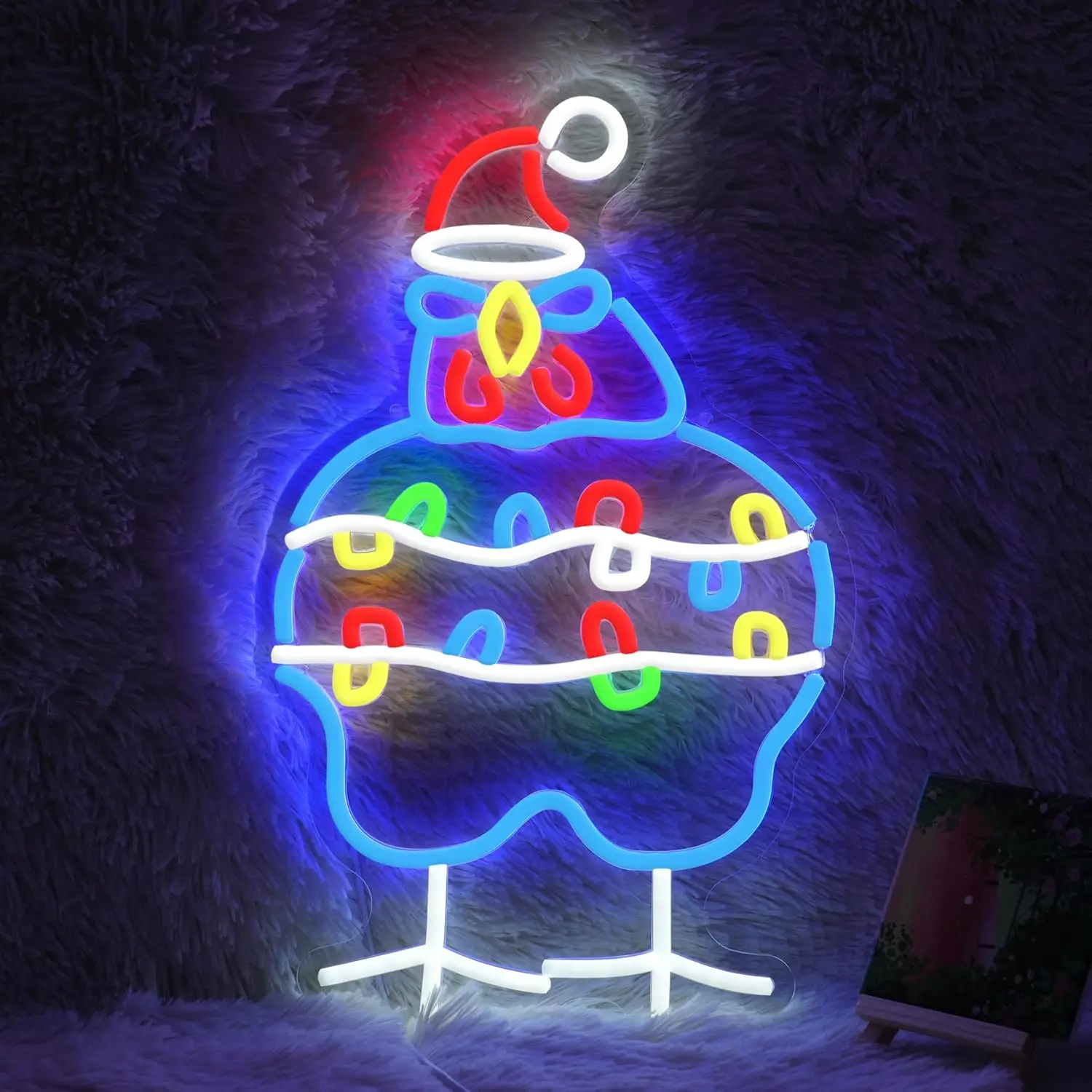 Курица Рождественская неоновая вывеска USB с регулируемой яркостью Санта-Клауса Светодиодный неоновый свет для новогодней вечеринки Гостиная Клубное украшение Рождественский свет Подарок