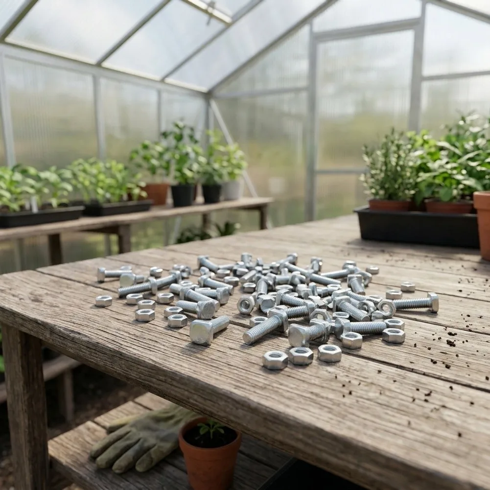 for aluminium Greenhouse Fixing Components 100 Sets Bolts and Nuts for Assembly Maintenance and Expansion Projects