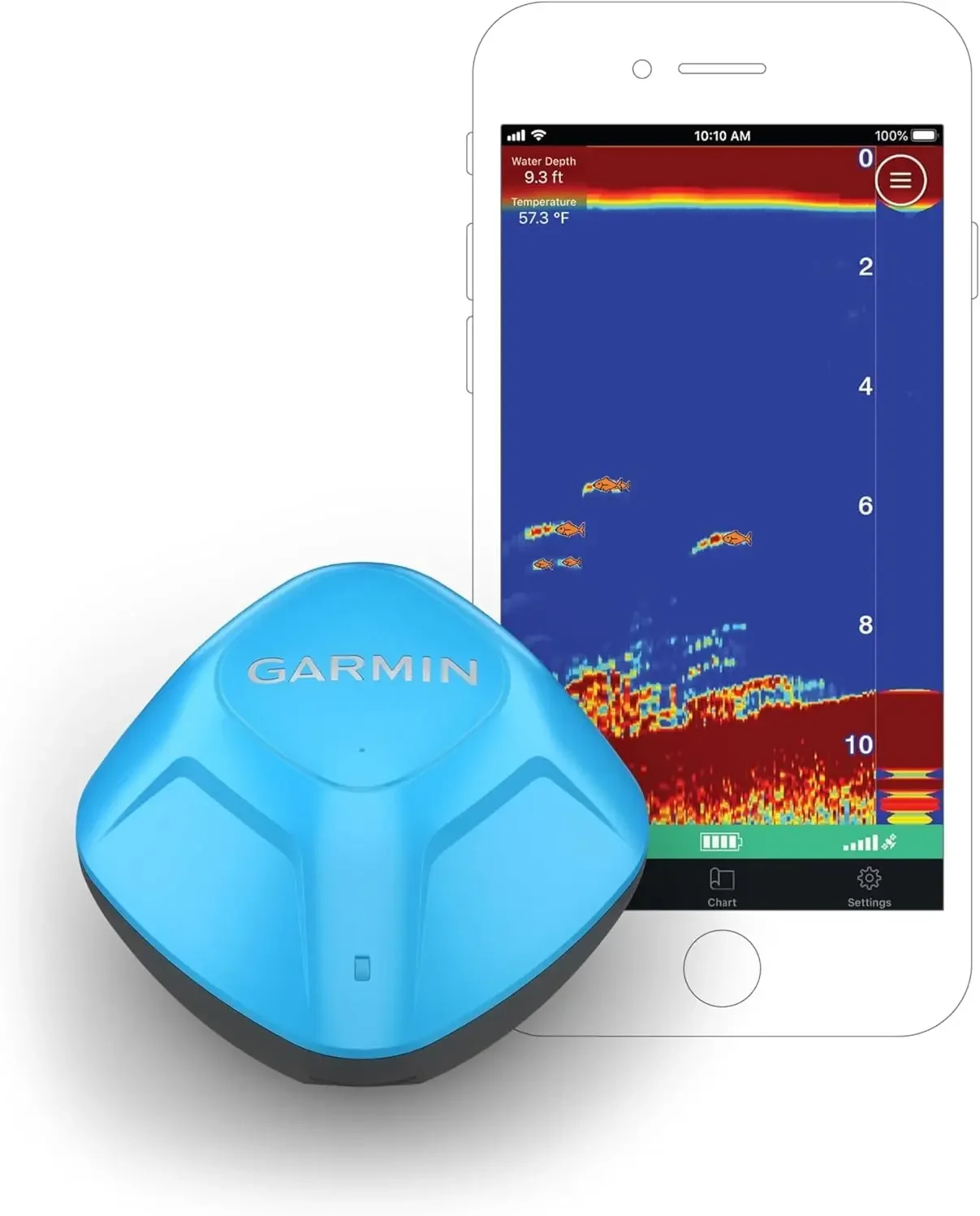 Striker Cast, Castable Sonar, Pair with Mobile Device and Cast from Anywhere, Reel in to Locate and Display Fish on Smartphone