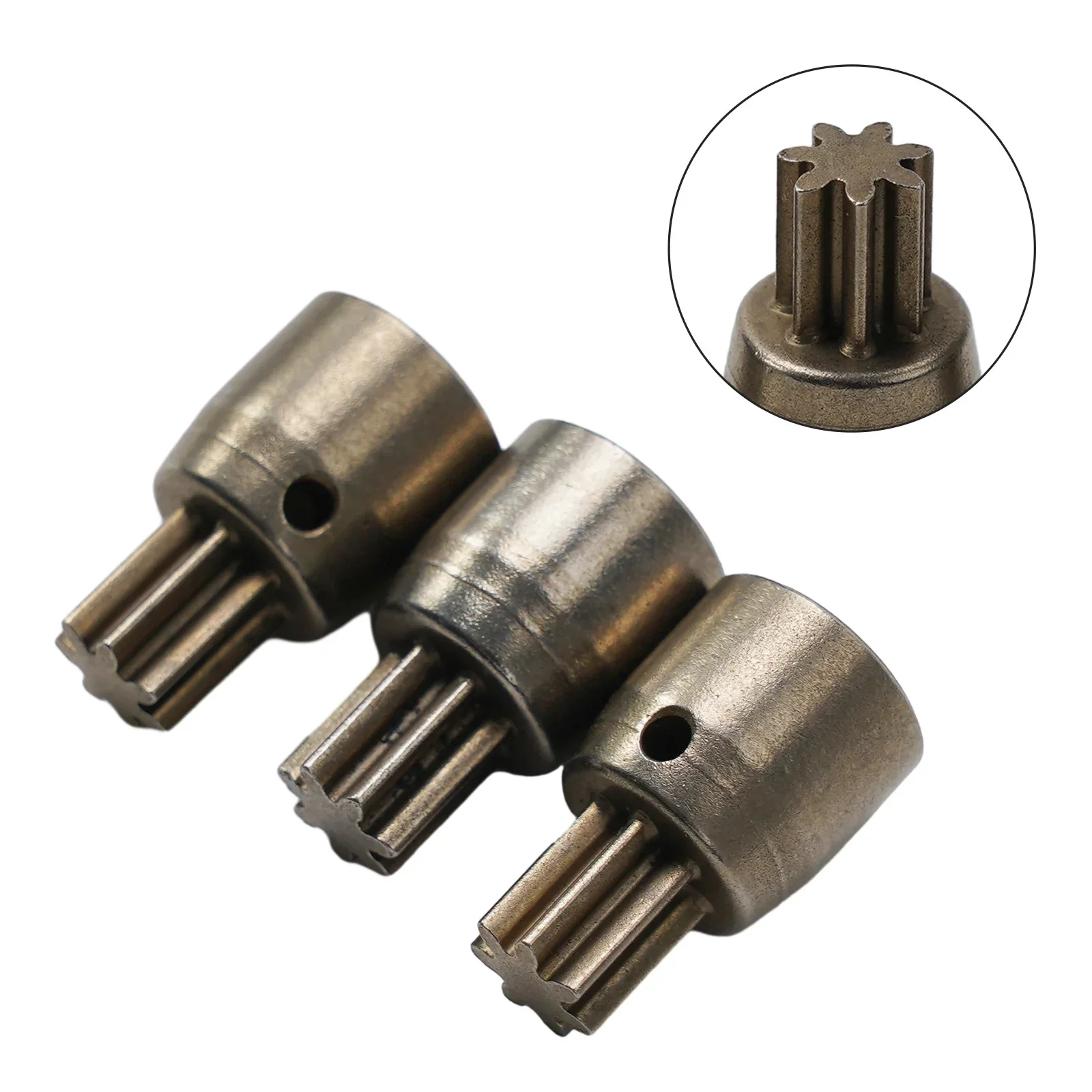 Replacement 7T Motor Gear Set For 2106 Brushless Electric Wrenches 3 Pieces Metal Sleeve Gear Approx 18.5 X 11 X 11 Mm