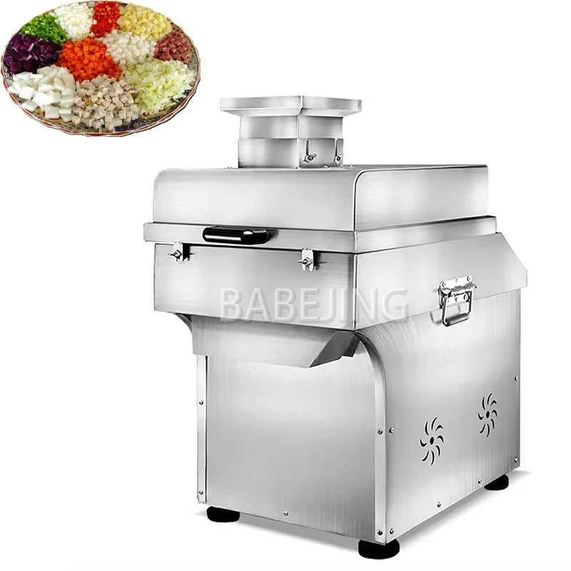 Commercial Vegetable Dicer Machine, Vegetable Cutting Machine 220V 50Hz Food Processor for Fruit Root Vegetable Cubing Work