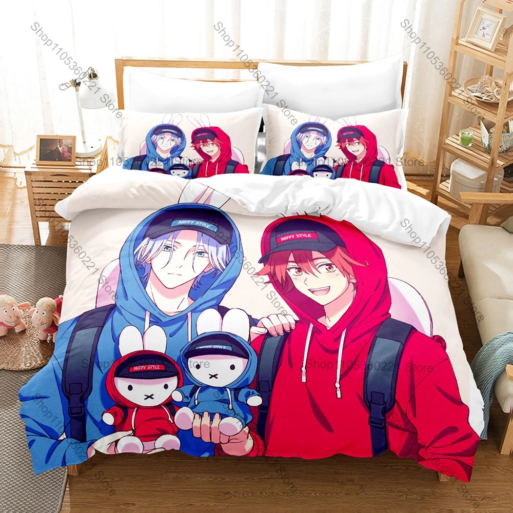 Sk8 The Infinity 3PCS Bedding Set, Duvet Cover + 2 Pillowcases, Cool Skate Anime Print Soft Microfiber for Fans Bedroom Decor