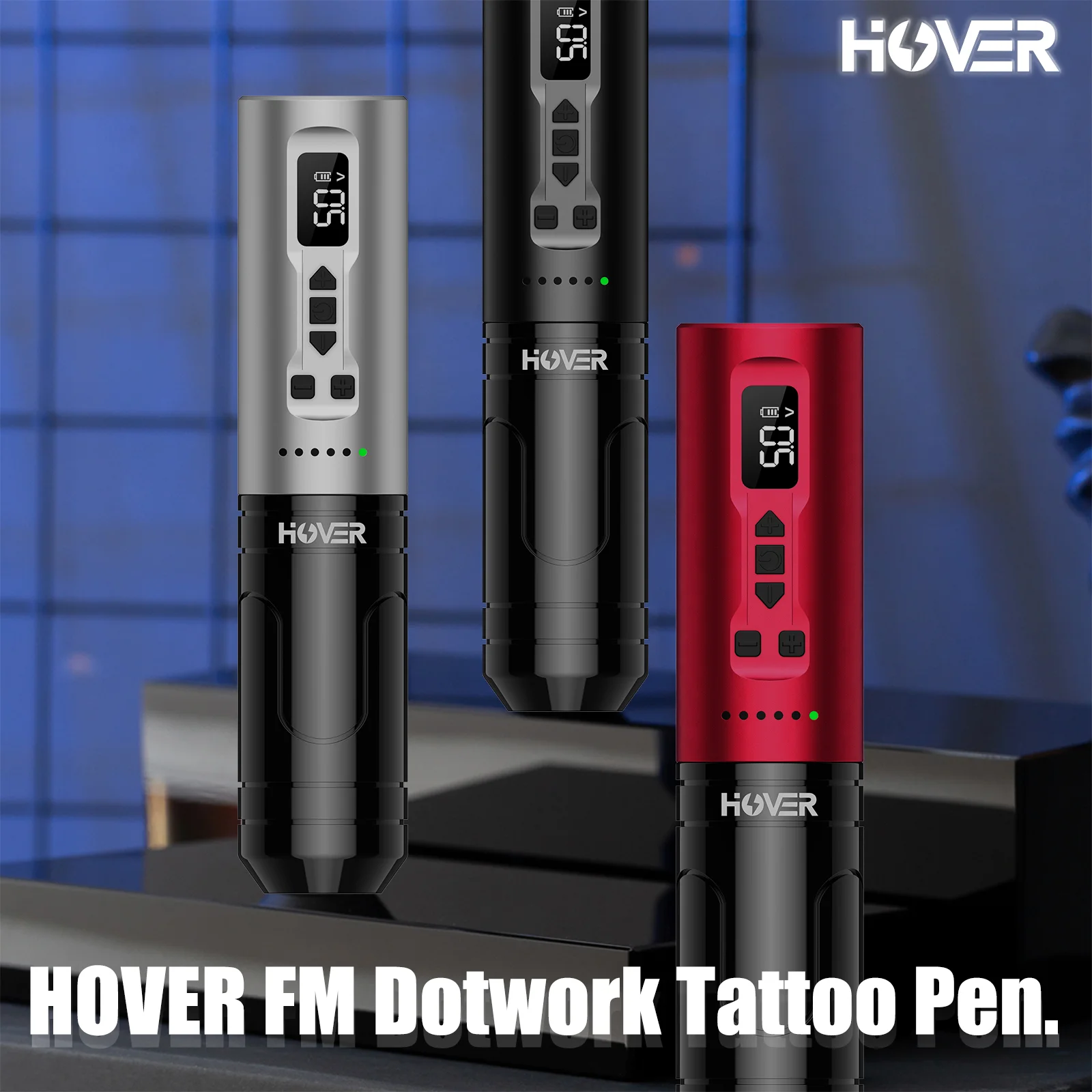 

HOVER FM Dot work Tattoo Pen Battery Power 1800mAh LED Digital Display Wireless Battery Tattoo Machine for Cartridge Needles