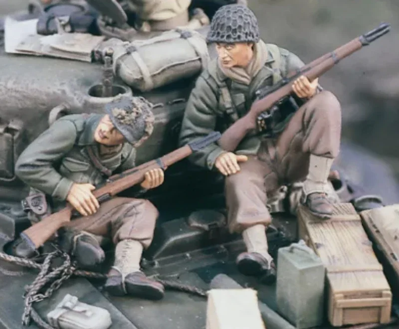 

Масштаб 1/35, литая под давлением фигурка из смолы, набор моделей, американские танковые всадки, 2 фигурки, которые нужно собранно и раскрасить самостоятельно