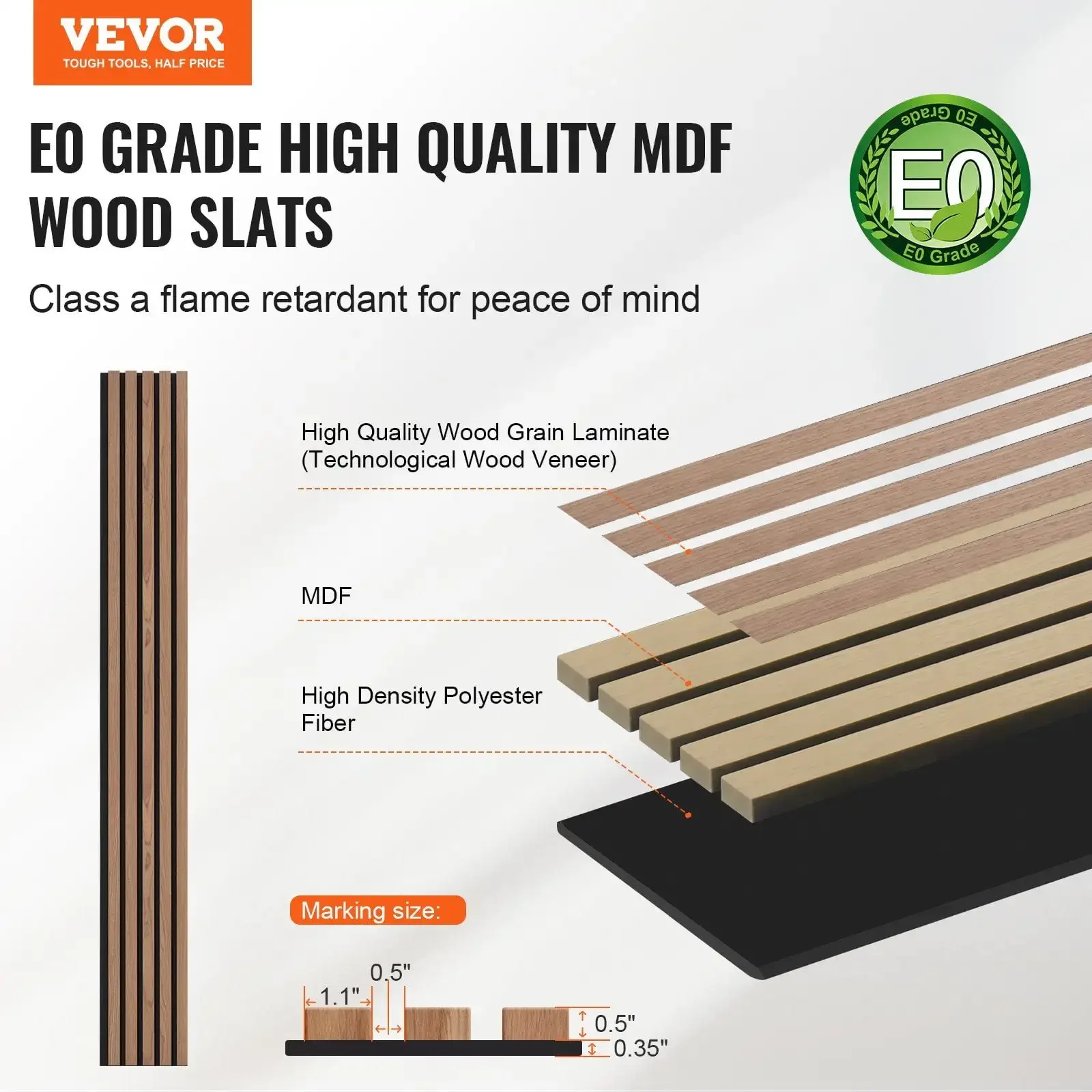Panneaux acoustiques à lattes en bois 7,9 x 94,5 pouces pour décoration murale moderne en noyer