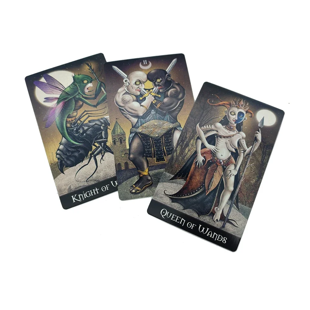 Deviant Moon Divination Tarot Randlose Ausgabe mit Reiseführer, einzigartige Tarotkarten, 78er Tarotkarten, individuelles Design