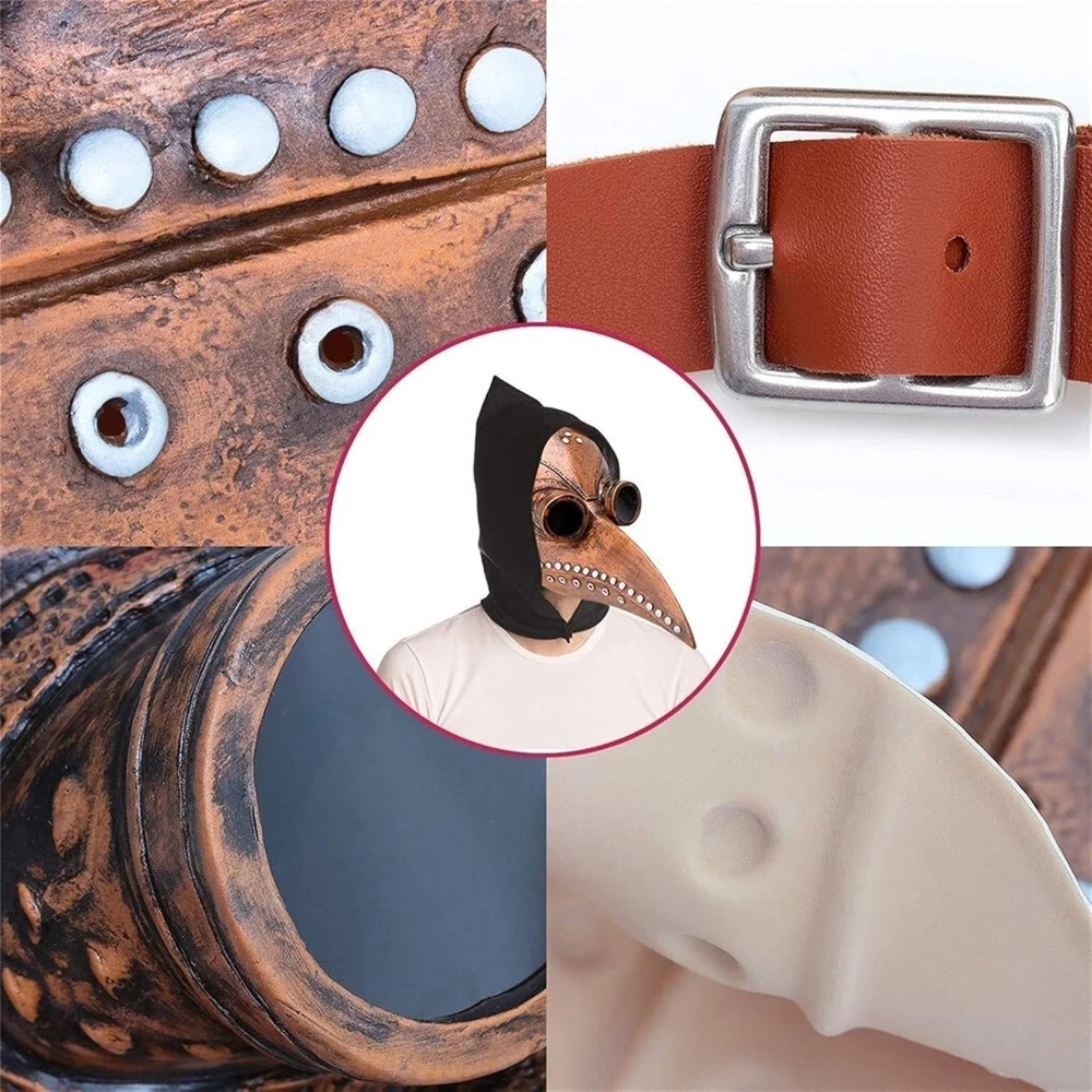 تأثيري هالوين الحدث الدعائم مضحك القرون الوسطى Steampunk الطاعون الطبيب الطيور قناع طويل الأنف منقار اللاتكس الشرير أقنعة منقار الملحقات