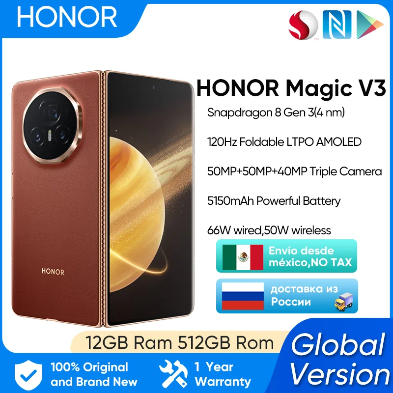 Honor Magic V3 5G Global Version Foldable LTPO Snapdragon 8 Gen 3 7.92