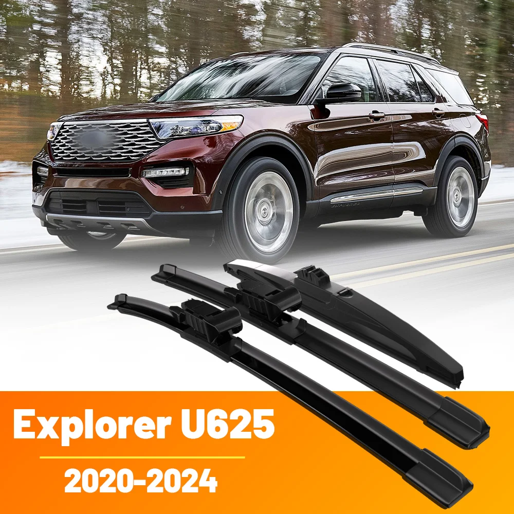 Wiper Front & Rear Wiper Blades Set For Ford Explorer 6 U625 2020 - 2024 Windshield Windscreen Window Brush 26