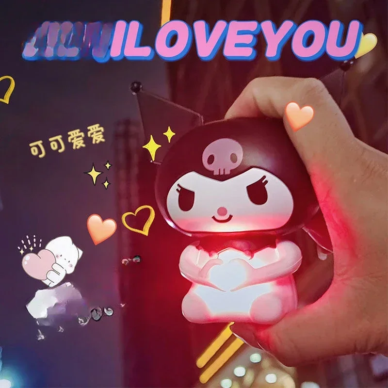 Kawaii Sanrio Anime Confession Kuromi Talking I Love You Valentine's Day Confession Gift for Girlfriend Luminous and Sound Toys