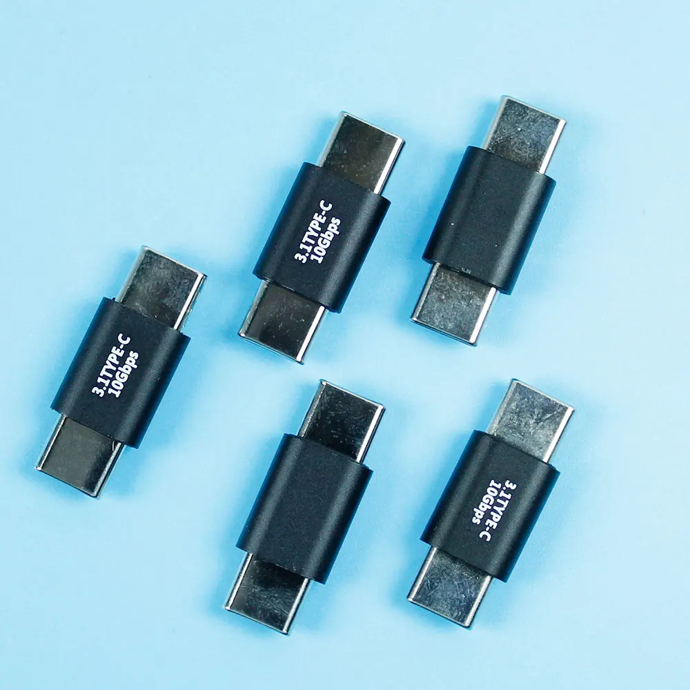 1ชิ้นอะแดปเตอร์ Type-C USB อะลูมิเนียมอัลลอย3.1-C ตัวผู้ USB-C อะแดปเตอร์ OTG 10Gbps สำหรับเชื่อมต่อโทรศัพท์มือถือ/iPad/คอมพิวเตอร์