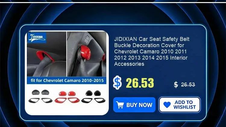 JIDIXIAN Car Window Lift Button Panel Decoration Cover for Chevrolet Camaro 2010 2011 2012 2013 2014 2015 Interior Accessories