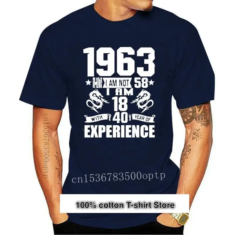 New Funny Made In 1963 58th Birthday Gift Print Joke T-shirt 58 Years Awesome Husband Casual Short Sleeve Cotton T Shirts Men