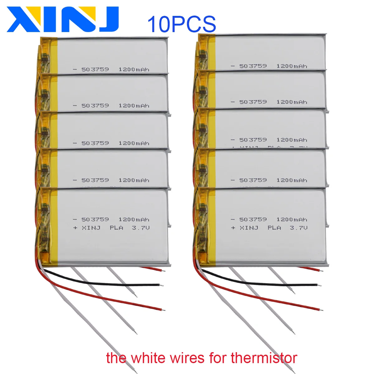 10pcs 3.7V 900mAh 3.33Wh 3 Wire Thermistor Polymer Li Ions Lipo Rechargeable Battery 703040 For GPS Mp5 Camera Bluetooth Speaker