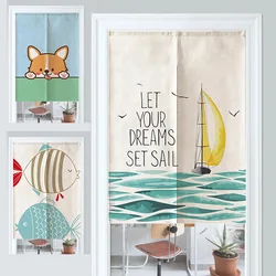 Cartoon Animals Door Curtain Creative Doorway Curtains Hanging Kitchen Partition Home Bedroom Door Decor Curtain Linen Noren
