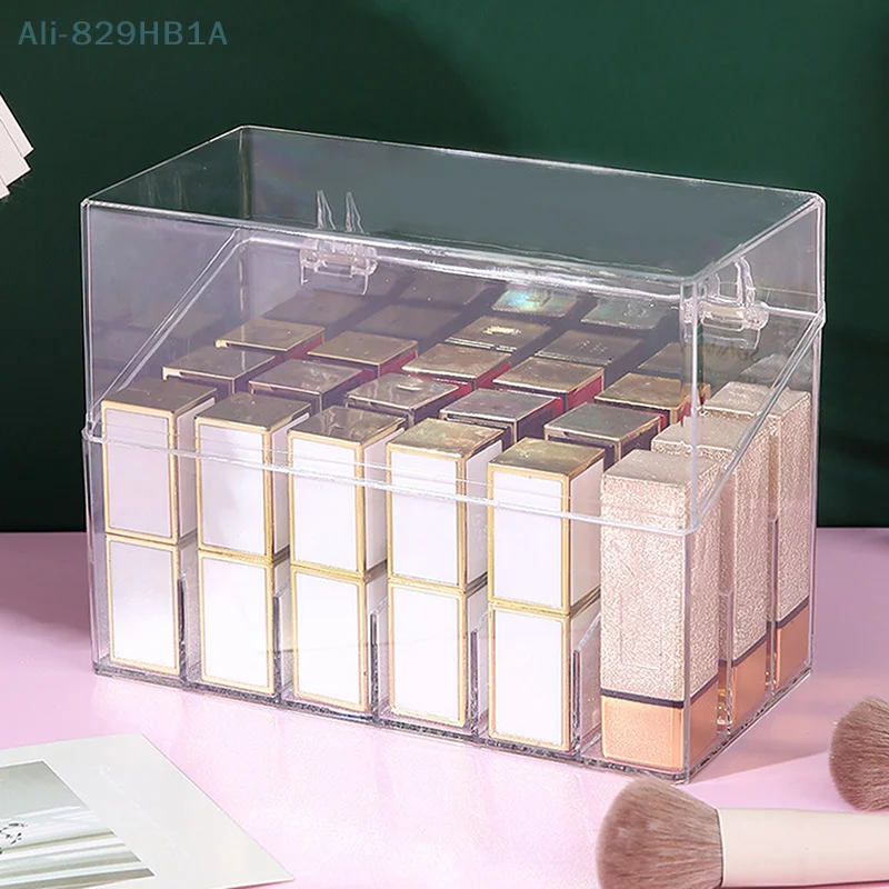 Acrylic Lipstick Storage Box Makeup Brush Display Rack Eyebrow Pencil Storage Rack Cosmetic Sorting Box Desktop Organization