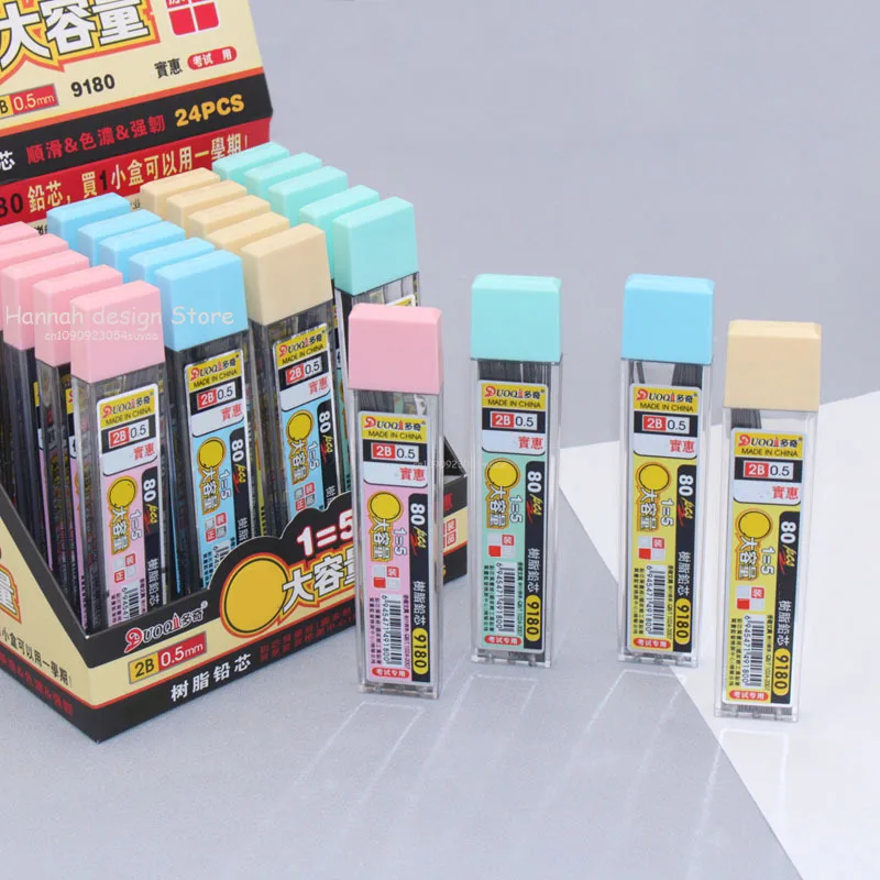 100Pcs/Box Cute Bear Mechanical Pencil 0.5mm 0.7mm Graphite Lead 2b Mechanical Pencil Refill Plastic Automatic Pencil Lead