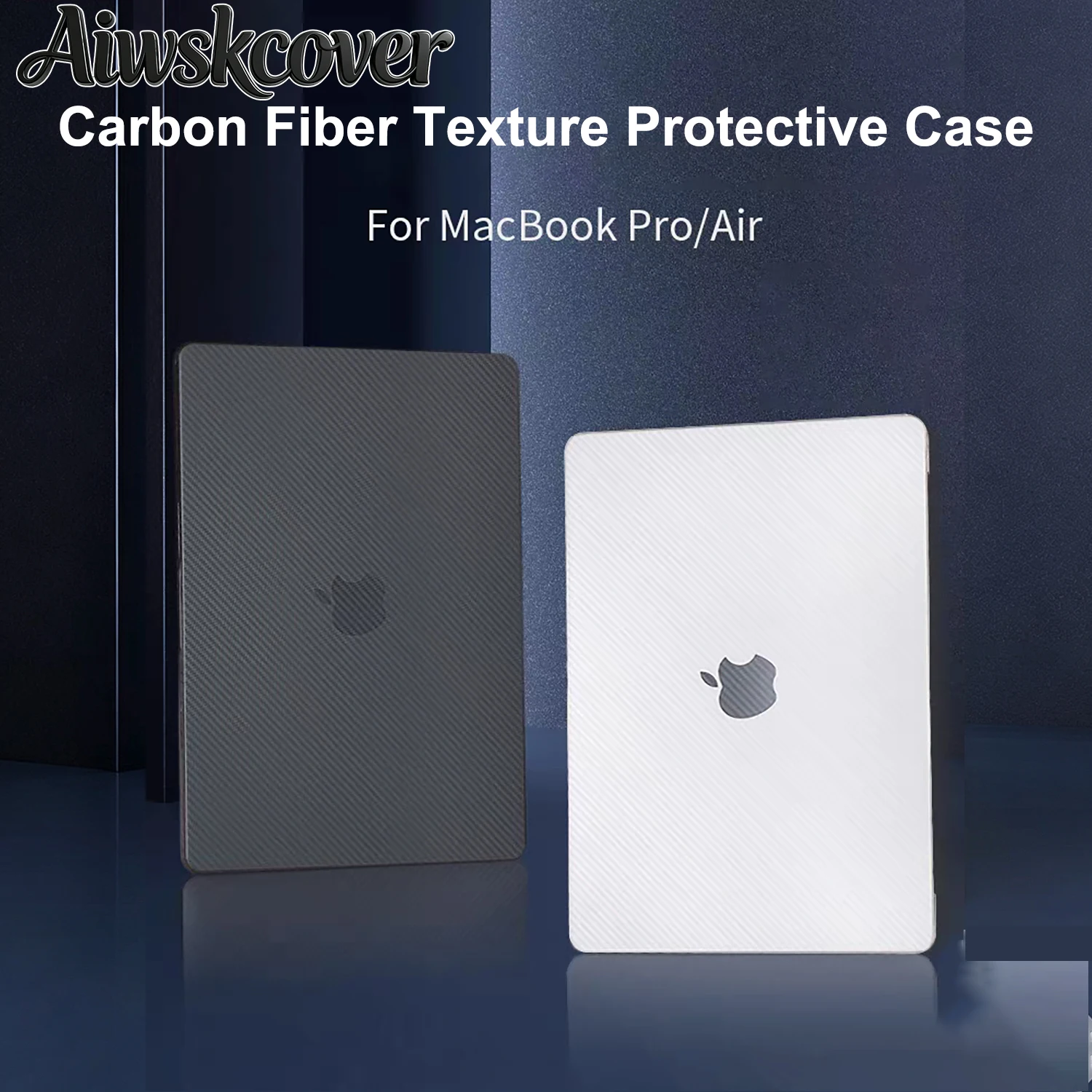 Case For MacBook Air 15 inch M5 M4 M3 M2 Chip (2026-2023 ), Carbon Fiber Texture Slim Fit Anti-Fingerprint Hard Shell Cover